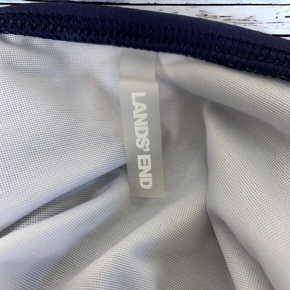 Lands' End Plus Size Tankini Square Neck Underwire Bra Minimizing Blue Sz 26W - Picture 3 of 7